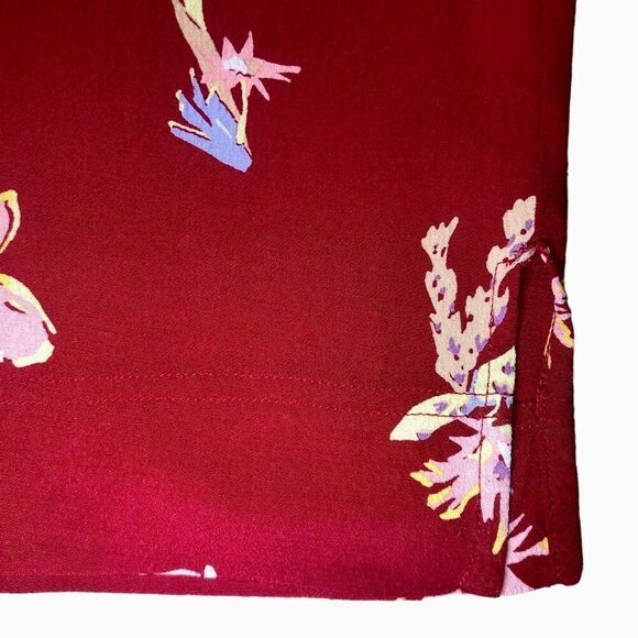 Madewell Novel Mini Dress in Bird of Paradise in Burgundy/Pink/Gold Women’s M - Picture 5 of 9